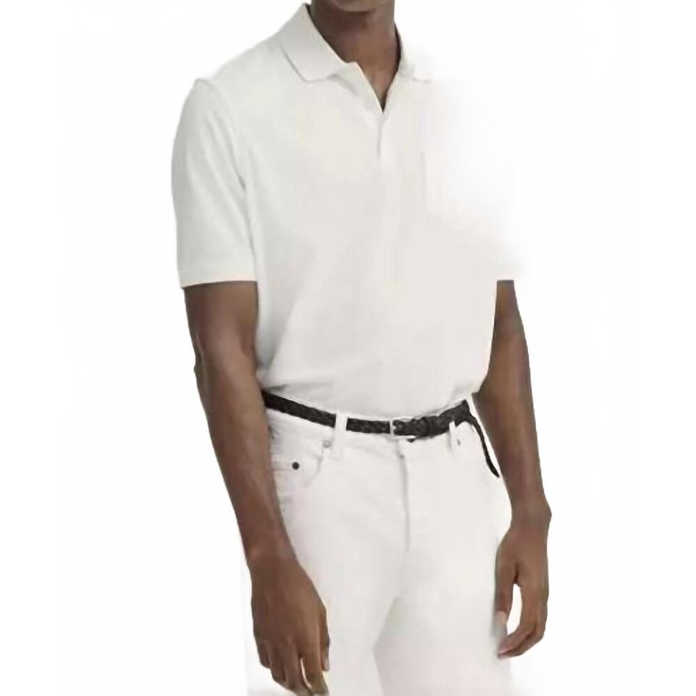 NEW BUGATTI breast pocket polo in white